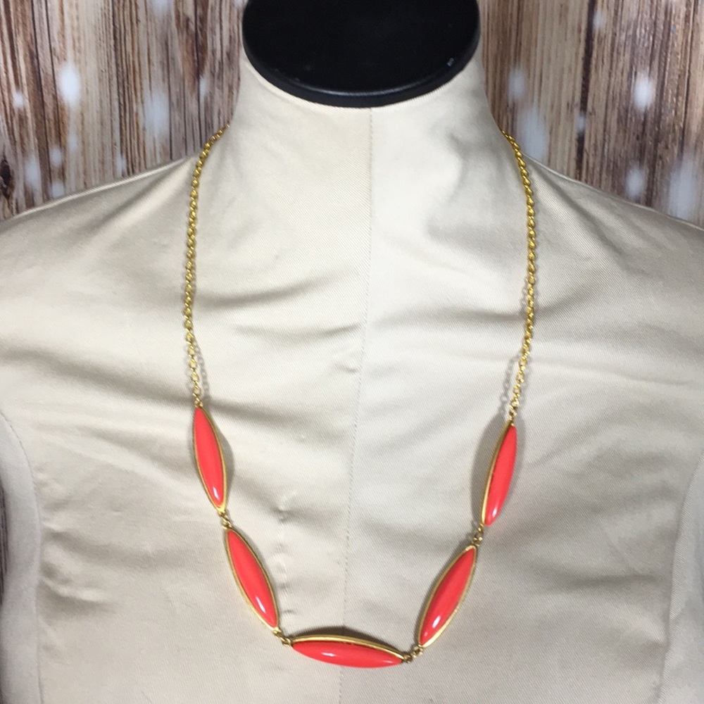 David Aubrey Statement Coral Colored Necklace